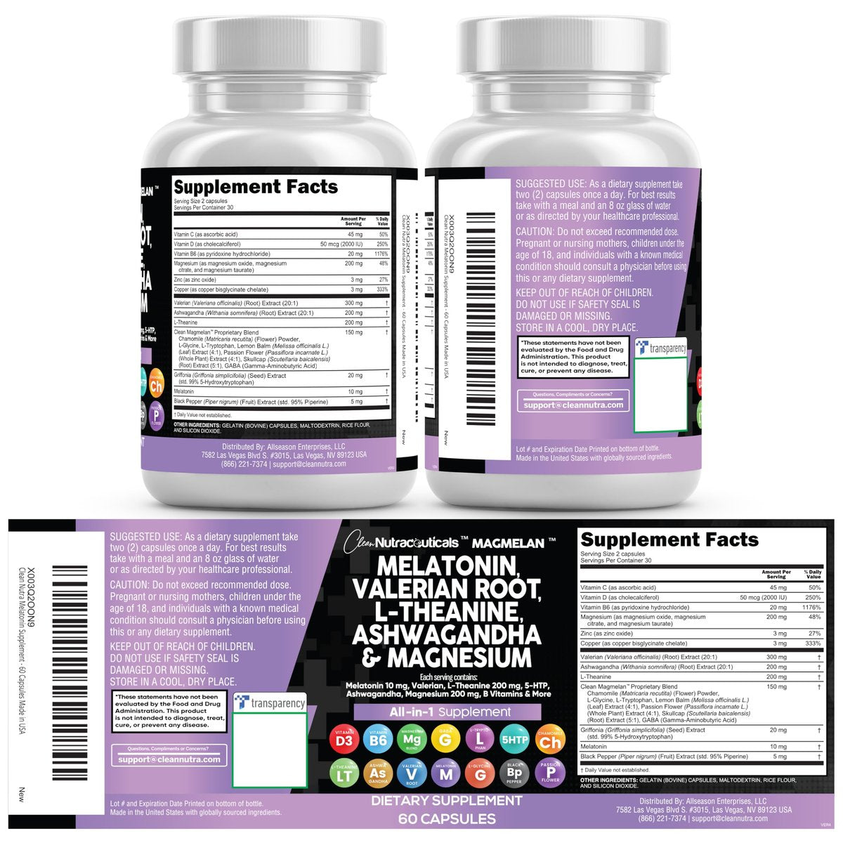 Clean Nutraceuticals Melatonin 10mg Valerian – Optimal Melatonin Dosage: 10mg of melatonin helps regulate your – Image 1