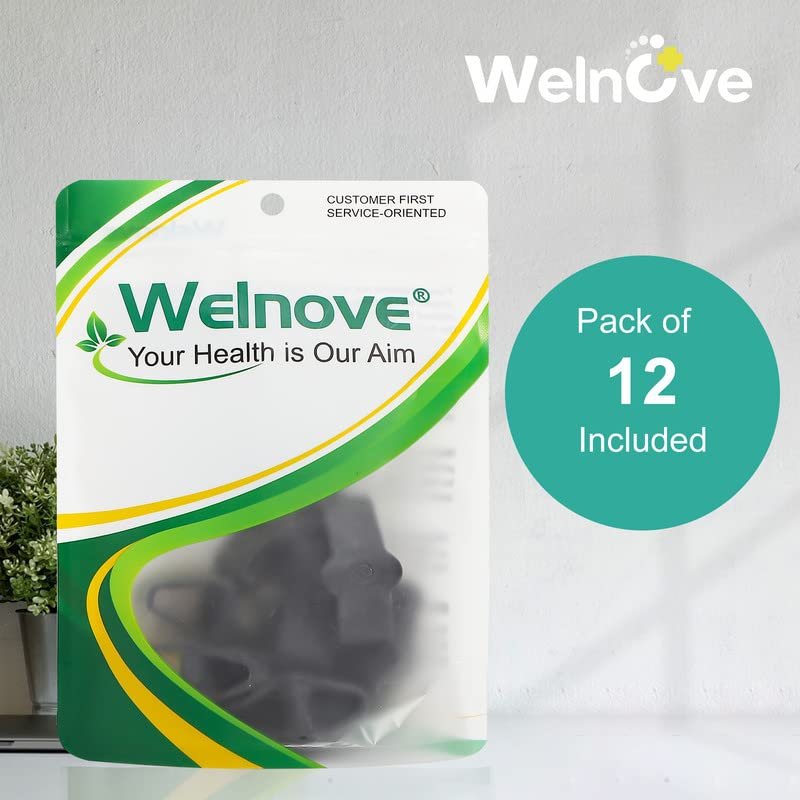 Welnove Pack of 12 Bunion Corrector, Toe Separators with 2 Loops, Big Toe Spacer Suitable for Bunion and Overlap Toe (Black) - görsel 3