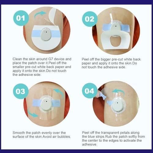 G7 Adhesive Patches, 40Pack Waterproof & Breathable Overpatches for Stelo, Premium Transparent Stickers, Skin-Friendly Tapes for 10-15 Days - görsel 3