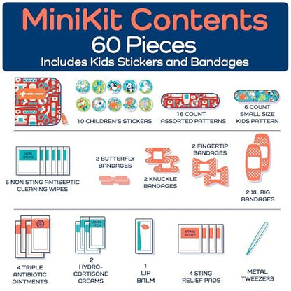 KeepGoing Small Travel First Aid Kit Kids – – Designed for Kids: Colorful and fun bandages make first aid less – Image 5