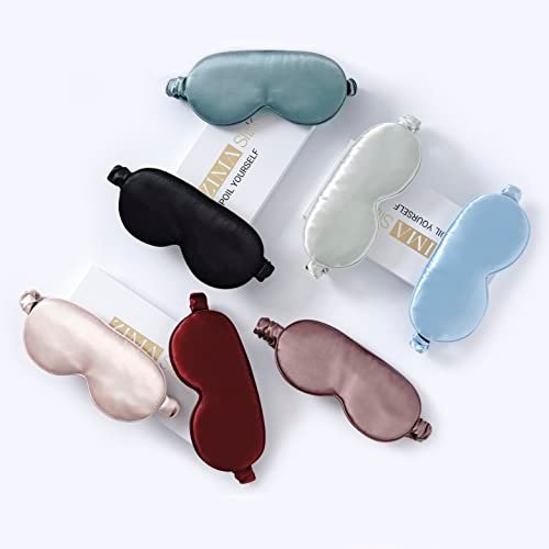 ZIMASILK Adjustable 22 Momme 100% Pure Mulberry Silk Sleep Mask, 3D Contoured Cup Eye Mask for Sleeping, Super Soft Breathable Blindfold, Perfect Blocks Light for Sleeping (Black) - görsel 4