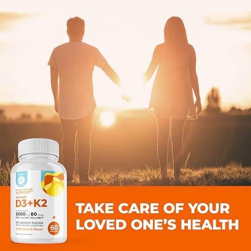 DR. MORITZ Vitamin D3 Gummies (5000 IU) with K2 - for Adults and Kids - Vitamin D3 K2 Gummies for Immune Support & Bone Health - Vegan, Sugar Free, Gluten Free (60 Count) - görsel 2
