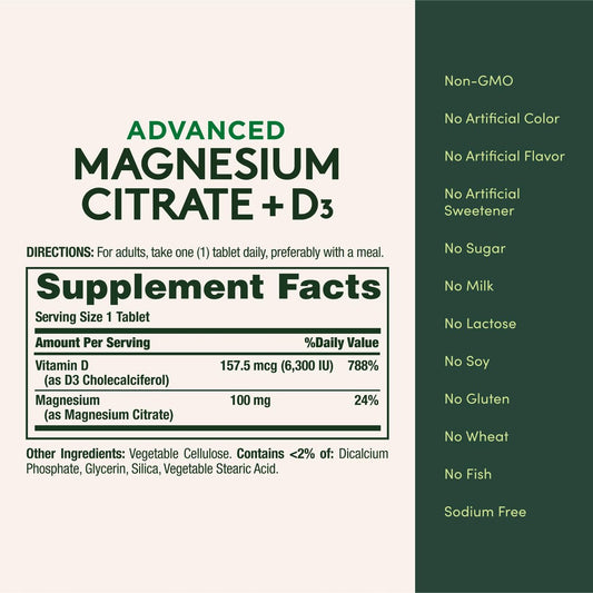 Nature’s Bounty Advanced Vitamin D3 with Magnesium Citrate Immune Formula, Supports Immune and Bone Health, 90 Tablets