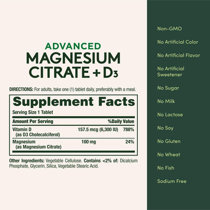 Nature’s Bounty Advanced Vitamin D3 with Magnesium Citrate Immune Formula, Supports Immune and Bone Health, 90 Tablets