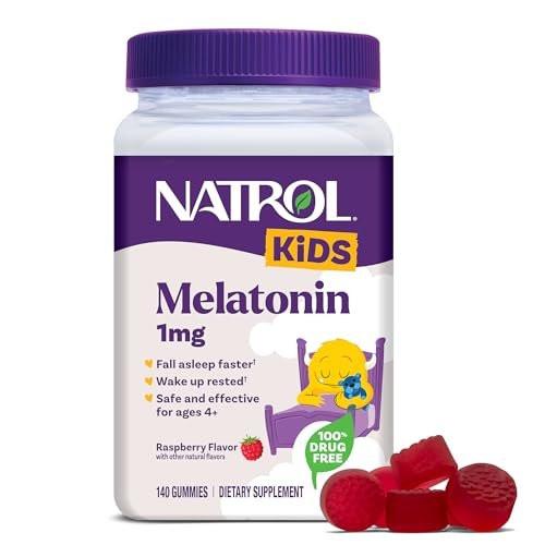Natrol Kids Melatonin Gummies 1mg – 140 Raspberry-Flavored Sleep Gummies for Restful Sleep - görsel 4