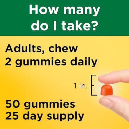Nature Made Vitamin D3 K2 Gummies, Vitamin D 5000 IU Per Serving for Bone, Teeth, Muscle and Immune Support, 50 Gummy Vitamins, 25 Day Supply