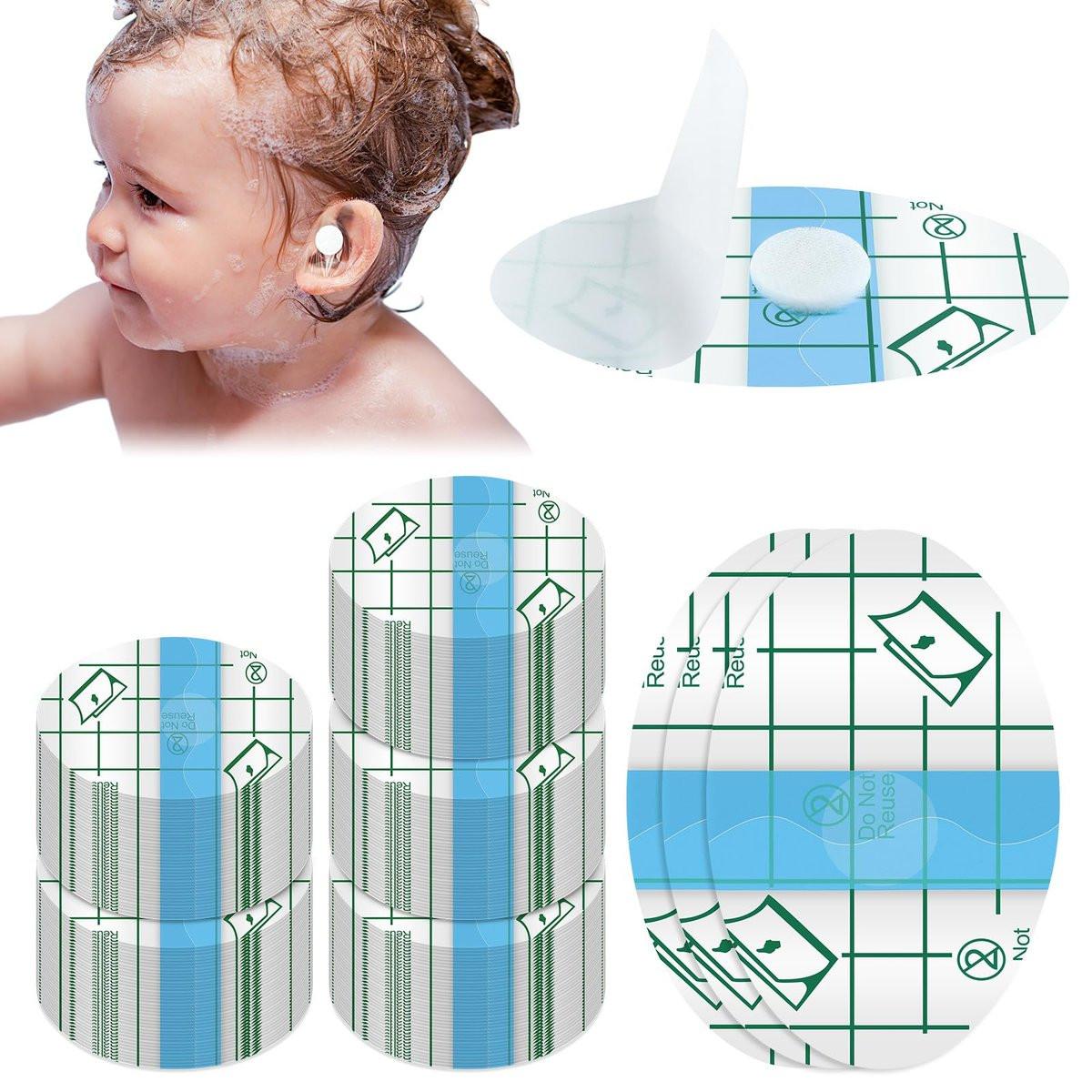 Teling 300 Pcs Disposable Baby Ear Covers for Swimming Waterproof Baby Shower Ear Covers for Bath Protector Newborn Stickers Cotton Ball Bath for Kids Swimming Surfing Snorkeling Water Sport(Blue) - görsel 10