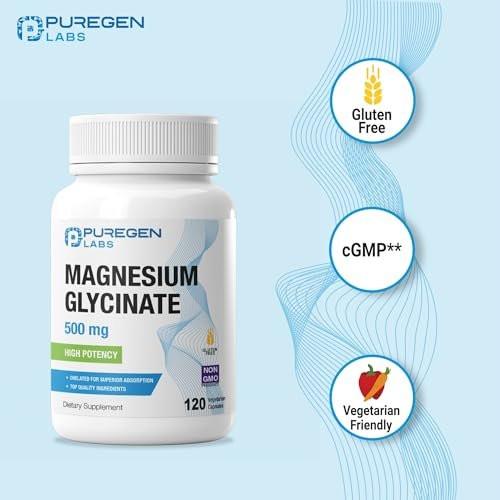 Puregen Labs Magnesium Malate 500mg | High Potency Elemental Magnesium | 180 Veggie Caps, Superior Absorption, Non-GMO, NO Gluten and Dairy, Gentle on Stomach - görsel 8