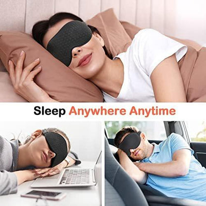 INNELO Sleep Mask for Side Sleeper, Eye Mask Sleeping Women Men, 100% Light Blocking 3D Contoured Cup Sleeping Mask Soft No Eye Pressure Cover Blindfold Night Shade for Travel Nap Yoga, Black