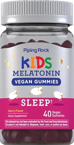 Piping Rock Kids Melatonin Gummy 1mg | 40 Gummies | Cherry Flavor | Vegan, Non-GMO, Gluten Free Supplement - görsel 8