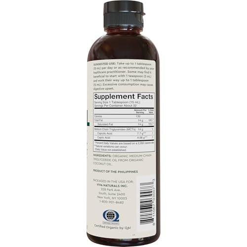 Viva Naturals Organic MCT Oil, 16 fl oz – USDA Organic, Non-GMO, Paleo & Keto Friendly, Supports Energy & Mental Clarity - görsel 12