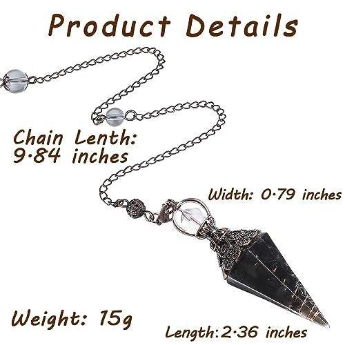 MAIBAOTA Pendulum Crystal, Natural Black Obsidian Crystal Pendulums for Dowsing, Spiritual Pointed Crystals for Witchcraft Supplies, Divination Tools - görsel 1