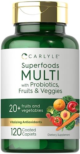 Carlyle Fruits and Veggies Supplement | 120 Count | Superfood Multivitamin with Probiotics | Made with 20 Fruits and Vegetables | Non-GMO & Gluten Free - görsel 3