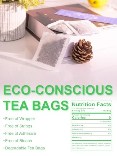 TeeLux Decaf Green Tea Bags, Pure Decaffeinated Green Tea, Super Antioxidant, Hot & Iced Tea, 200 Count