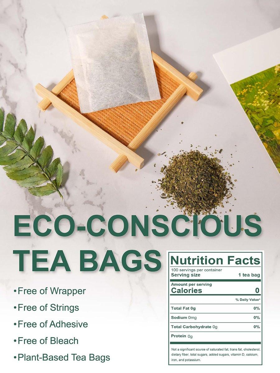 TeeLux Green Tea Bags, Natural Pure Green Tea, Super Antioxidant, Caffeinated, Support Overall Health, 200 Count - görsel 10