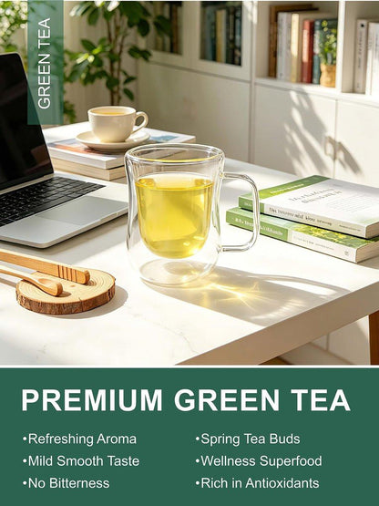 TeeLux Green Tea Bags, Natural Pure Green Tea, Super Antioxidant, Caffeinated, Support Overall Health, 200 Count