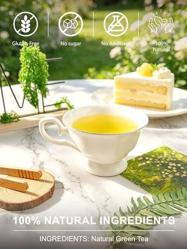 TeeLux Green Tea Bags, Natural Pure Green Tea, Super Antioxidant, Caffeinated, Support Overall Health, 200 Count - görsel 11