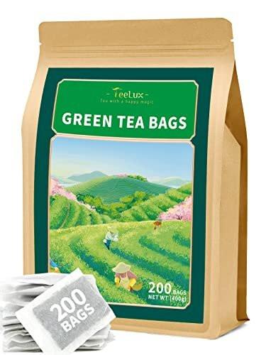 TeeLux Green Tea Bags, Natural Pure Green Tea, Super Antioxidant, Caffeinated, Support Overall Health, 200 Count - görsel 1