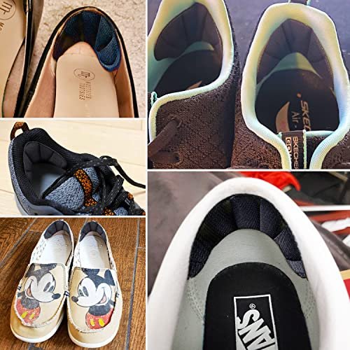 Shoe Heel Inserts, 16 Pcs Mesh Self-Adhesive Heel Cushion Pads for Back of Heel, Heel Cushion Inserts Prevent Shoes Too Big for Women Men, Black - görsel 4