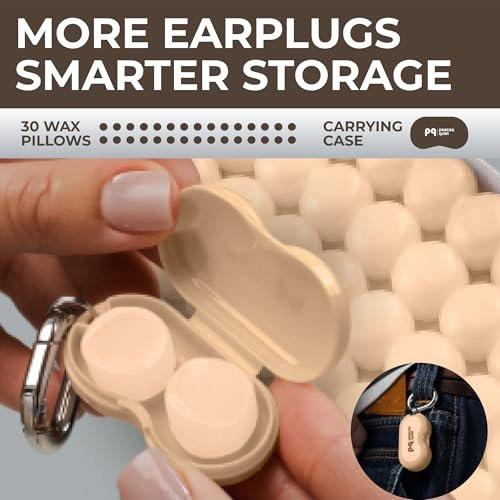 Peace&Quiet PQ Sleeping Ear Plugs Silicone - 30 Wax Moldable EarPlugs for Sleeping Noise Cancelling for Swimming, Sound Blocking Level 32 Db, (30 Silicone Earplugs), Color: Skin Tone - görsel 4