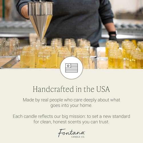 Fontana Candle Co Wood Wick Beeswax Jar Candle, Lavender – Made Safe with Coconut Oil & Pure Essential Oils – 35+ Hrs Clean Burn, Long Lasting and Non-Toxic Candles for Home & Room Decor - görsel 2