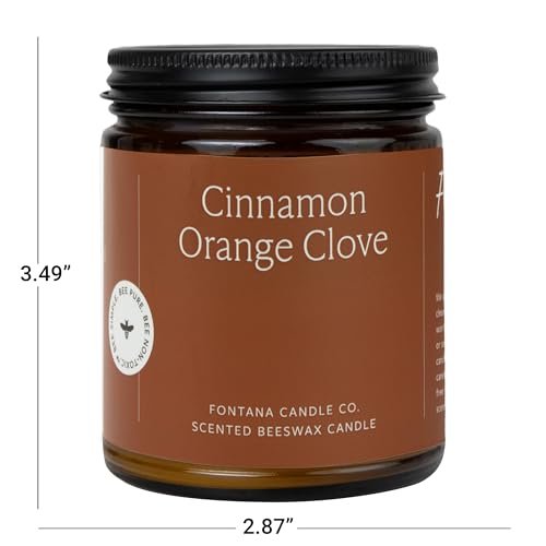 Fontana Candle Co Wood Wick Beeswax Jar Candle, Cinnamon Orange Clove – Made Safe with Coconut Oil & Pure Essential Oils – 35+ Hrs Clean Burn, Long Lasting and Non-Toxic Candles for Home & Room Decor - görsel 11