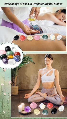 DUQGUHO 15 Pcs Natural Crystals Bulk Tumbled Stones Polished Irregular Quartz Crystal Set Chakra Colored Rocks Gemstones Vase Filler Landscape Bottom Decoration Energy Reiki Beginners Decoration - görsel 1