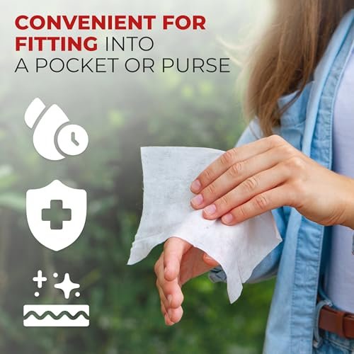 Benzalkonium BZK Wipes [Pack of 100] – 5”x7” Antiseptic Towelettes, First Aid Hand Wipes, Individually Wrapped for Skin Cleansing - görsel 3