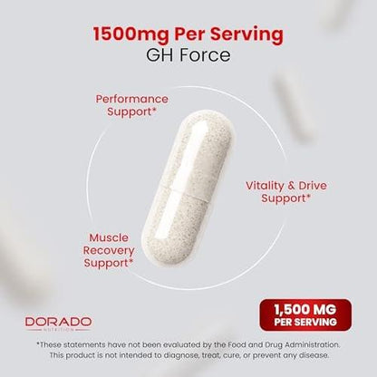 HGH Supplements for Men & Women (120 Count) 1500mg Support Muscle Growth & Healthy Levels of Human Growth Hormone - Promote Healthy Muscle & Recovery For Men Post Workout Supplement - USA Made