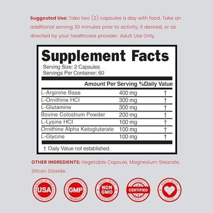 HGH Supplements for Men & Women (120 Count) 1500mg Support Muscle Growth & Healthy Levels of Human Growth Hormone - Promote Healthy Muscle & Recovery For Men Post Workout Supplement - USA Made