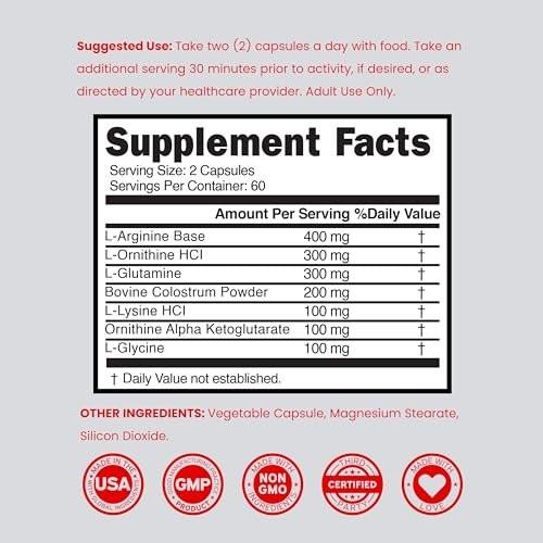 HGH Supplements for Men & Women (120 Count) 1500mg Support Muscle Growth & Healthy Levels of Human Growth Hormone - Promote Healthy Muscle & Recovery For Men Post Workout Supplement - USA Made - görsel 15