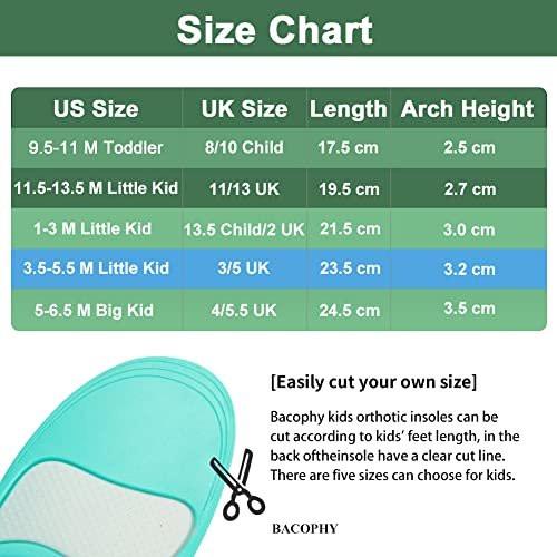 Bacophy Kids Arch Support Insoles Children Orthotic Inserts for Plantar Fasciitis, Flat Feet, Heel Pain Relief, Premium Pu, TPU, Gel Shock Absorption Deep Heel Cup Cushioning Inner Sole (23.5cm) - görsel 5