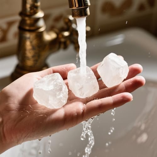 Luckeeper 1 lb Rough Crystals Bulk Raw Clear Quartz Healing Stones for Tumbling, Wire Wrapping, Wicca Reiki, Meditation - görsel 1