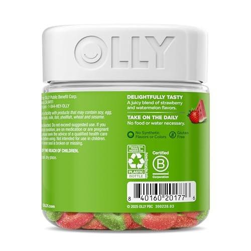 Olly Fiber Gummy Rings, 5g FOS Prebiotic Fiber, Digestive Health Supplement, Strawberry Watermelon Flavored, 25 Day Supply, 50 Count - görsel 7