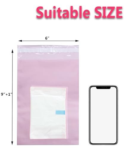 Sanitary Napkin Disposal Bags - Block Odors, Great Adhesion, Feminine Hygiene Disposal Bags for Tampons and Pads Pink 100Pcs - görsel 1