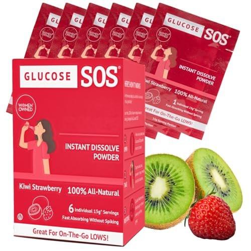 Glucose SOS Glucose Powder Packets with Natural Dextrose, Fast-Absorption That Instantly Dissolves in Your Mouth with No Water Needed, Kiwi Strawberry 6 Servings - görsel 2