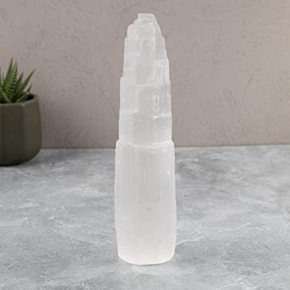 Wish Well Extra Large Selenite Tower – 8” – Color: White, with natural variations – Image 8