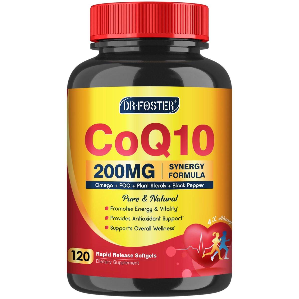 CoQ10 200mg Softgels with Vitamin E & Omega 3-6-9 & PQQ - High Absorption Coenzyme Q10 with Bioperine | Maximum Antioxidant | Heart Supports & Cellular Energy Production Supplement | 120 Servings - görsel 4