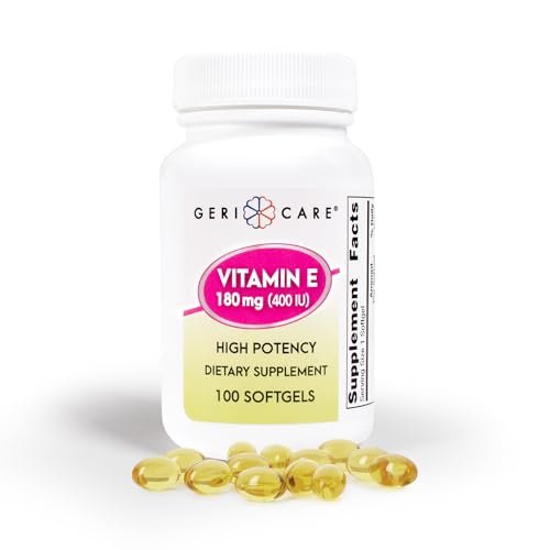 GeriCare High-Potency Vitamin E Capsules – 400 IU for Skin & Immune Support, 180mg | 100 Count | Organic Vitamin E for Women and Men - görsel 8