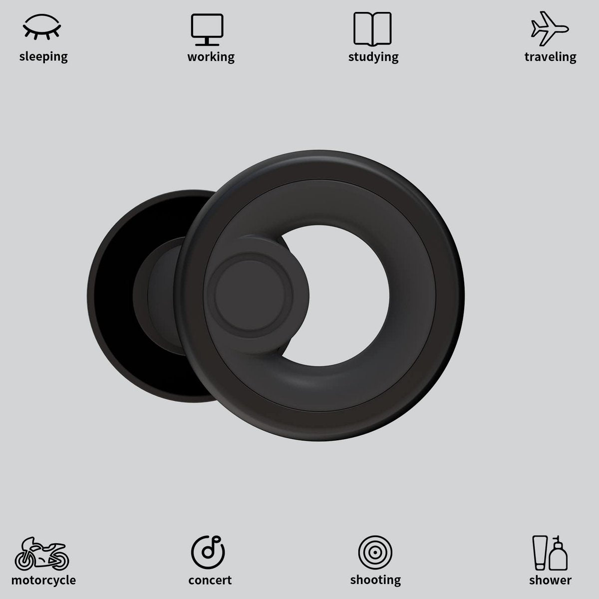 Jayine Ear Plugs for Noise Cancelling Ear Protection EarPlugs for Sleep, Concerts, Work, Study, 8 Size Eartips with Small Box, Perfect -30dB Silicone Earplugs for Noise Reduction - görsel 3