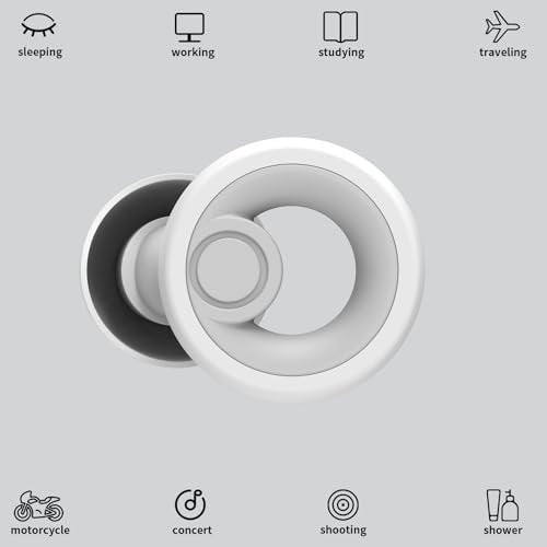 Jayine Ear Plugs for Noise Cancelling Ear Protection EarPlugs for Sleep, Concerts, Work, Study, 8 Size Eartips with Small Box, Perfect -30dB Silicone Earplugs for Noise Reduction - görsel 4