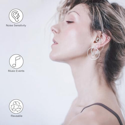 Jayine Ear Plugs for Noise Cancelling Ear Protection EarPlugs for Sleep, Concerts, Work, Study, 8 Size Eartips with Small Box, Perfect -30dB Silicone Earplugs for Noise Reduction