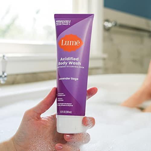 Lume Acidified Body Wash - 24 Hour Odor Control - Removes Odor Better than Soap - Moisturizing Formula - Formulated Without SLS or Parabens - OB/GYN Developed - 8.5 ounce (Lavender Sage) - görsel 3