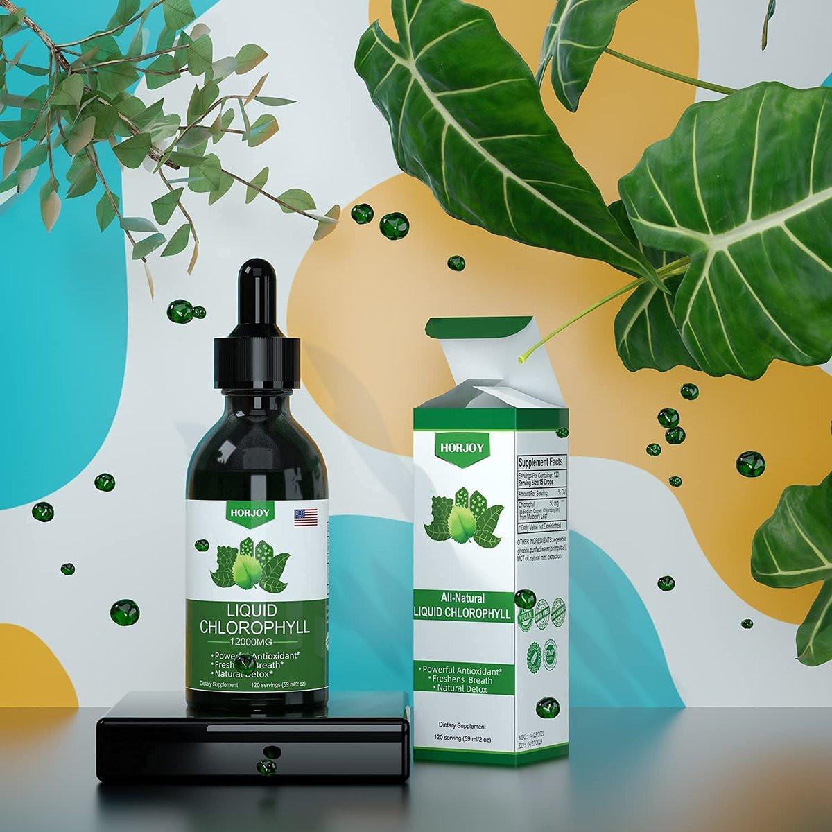 Chlorophyll Liquid Drops - 100% Natural Energy Booster and Immune Support - Internal Deodorant and Detox - Altitude Sickness Relief - Fast Absorption, Vegan & Non-GMO - 120 Servings (Pack of 2) - görsel 3