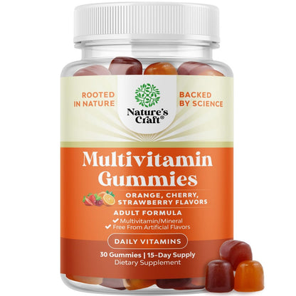 Potent Daily Multivitamin Gummies for Adults - Wellness Blend of Vitamin D A C E B12 Zinc and Biotin - Adult Vitamin Gummy for Energy and Immunity - Non-GMO Gluten Free and Halal Gummies 30 Count