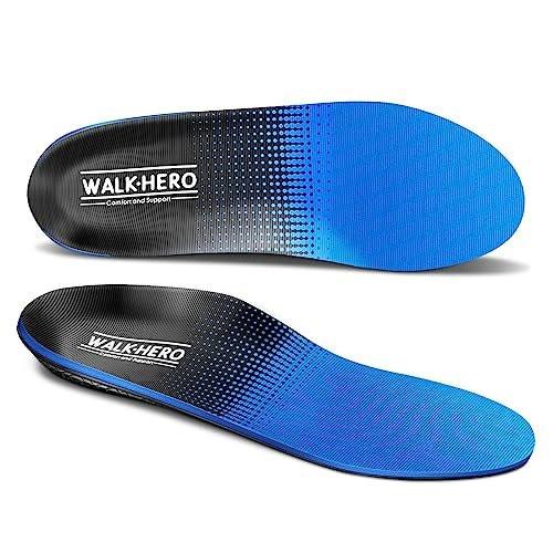 Walkhero Plantar Fasciitis Pain Relief Insoles High Arch Support Orthotic Shoes Inserts, Relieve Flat Feet and Foot Fatigue (Mens 4-4 1/2 | Womens 6-6 1/2, Blue) - görsel 2