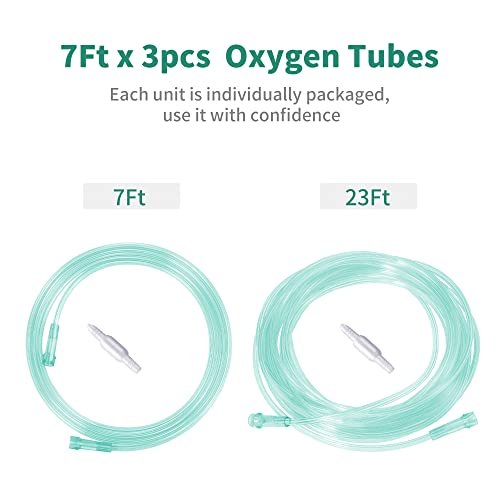 ANSNF 7Ft Oxygen Tubing, Crush Resistant High Flow Oxygen Tubing, 3 Pack Green Oxygen Tubing, Non Kinking Oxygen Tubing with Oxygen Tubing Connector - görsel 7