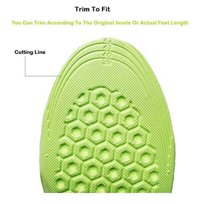 2 Pairs Honeycomb Elastic Shock Absorbing Shoe Insoles Breathable Sneaker Inserts Sports Shoe Insole Replacement Insoles for Women Kids (kids3-4.5 / women4-6.5)