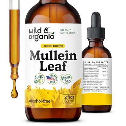 Wild & Organic Mullein Drops for Lungs - – Ingredients: Mullein leaf extract, echinacea extract, purified water, – Image 7