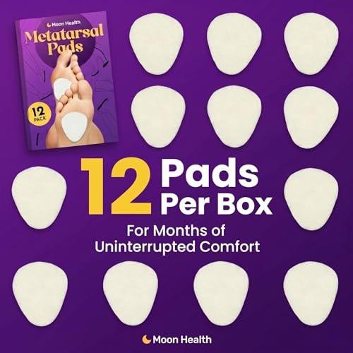 12-Pack Metatarsal Pads for Women - 1/4” Thick, Comfort Foot Cushions for Heels & Pain Relief, Forefoot Support, Ideal for Metatarsalgia, Morton's Neuroma, Sesamoiditis - görsel 18